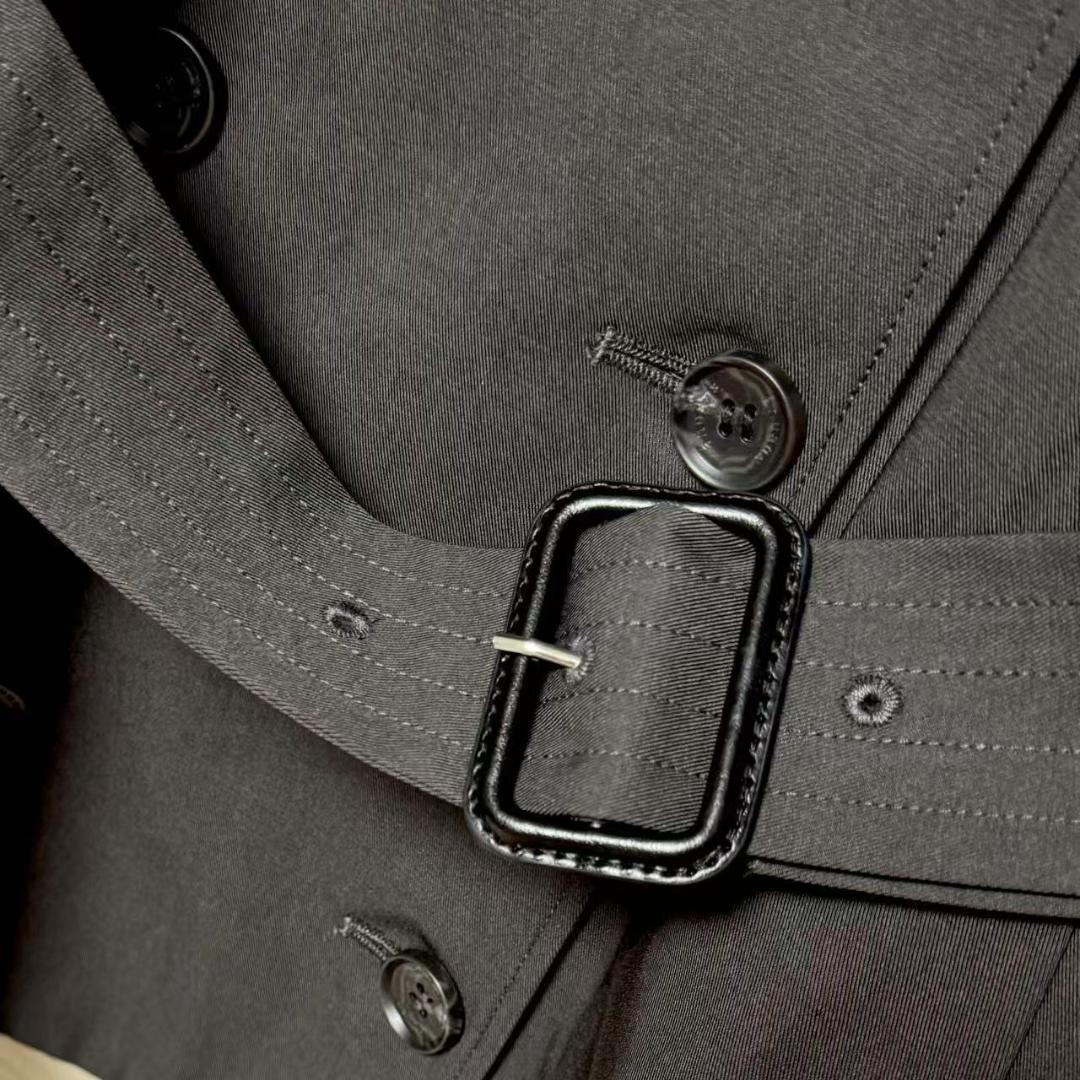 M 即日発送 新品 anuans ハーフオーバートレンチコート チャコールグレー