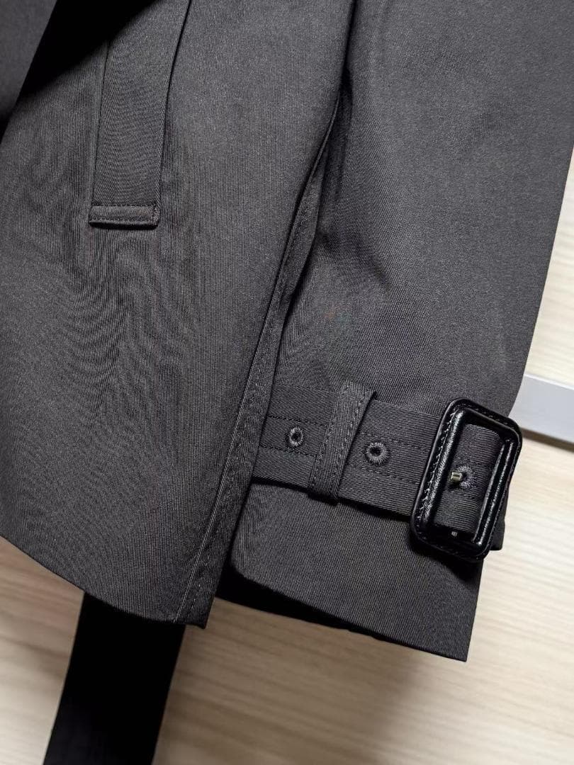 M 即日発送 新品 anuans ハーフオーバートレンチコート チャコールグレー