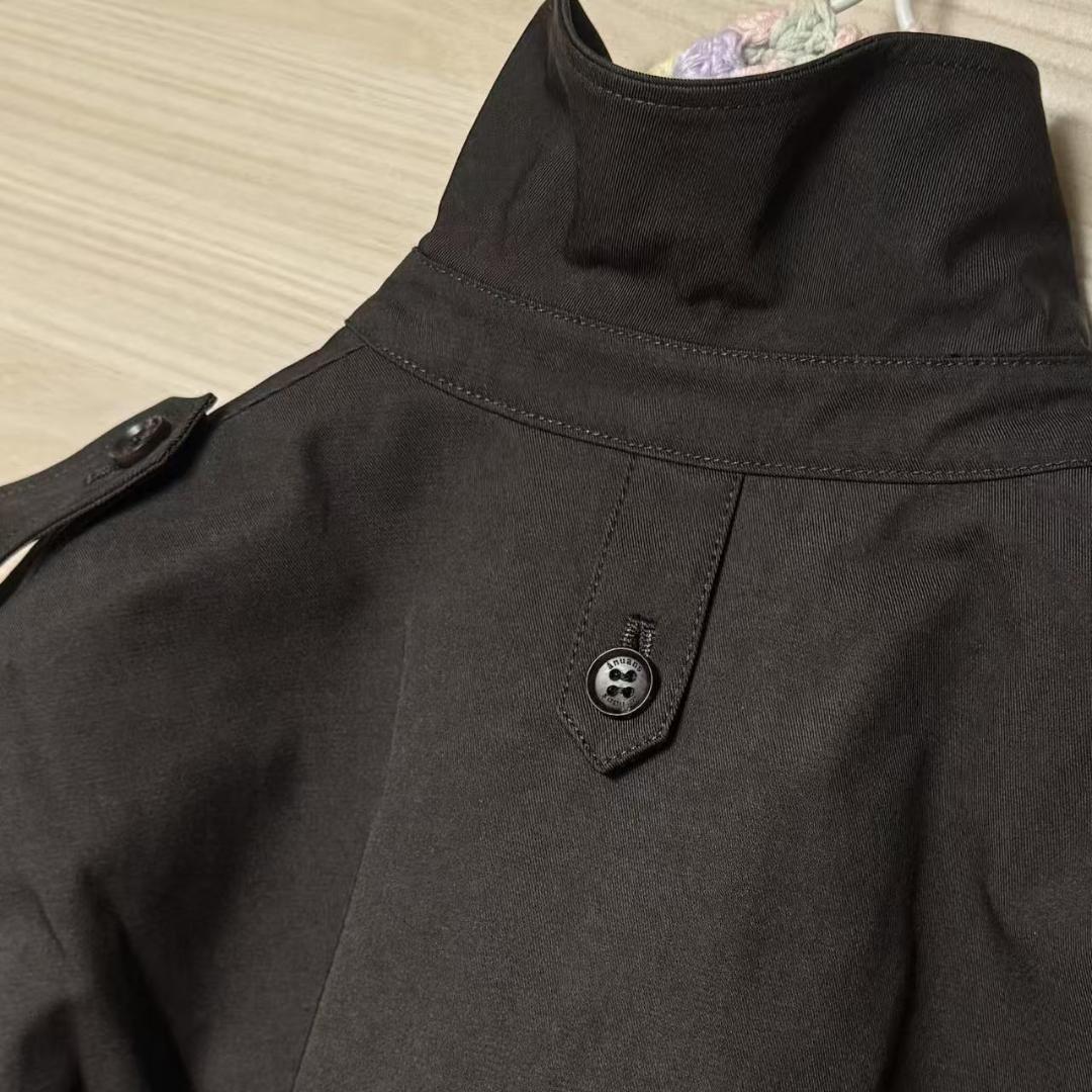 M 即日発送 新品 anuans ハーフオーバートレンチコート チャコールグレー