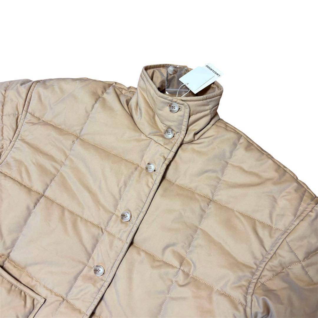 【未使用タグ付き】caveza rosso スクエアキルティングロングコート