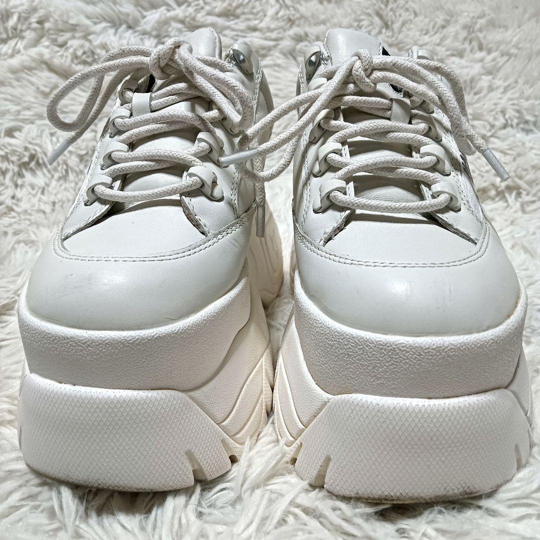 Naked Wolfe　ホワイトプラットフォームスニーカー　厚底　保存袋付　37