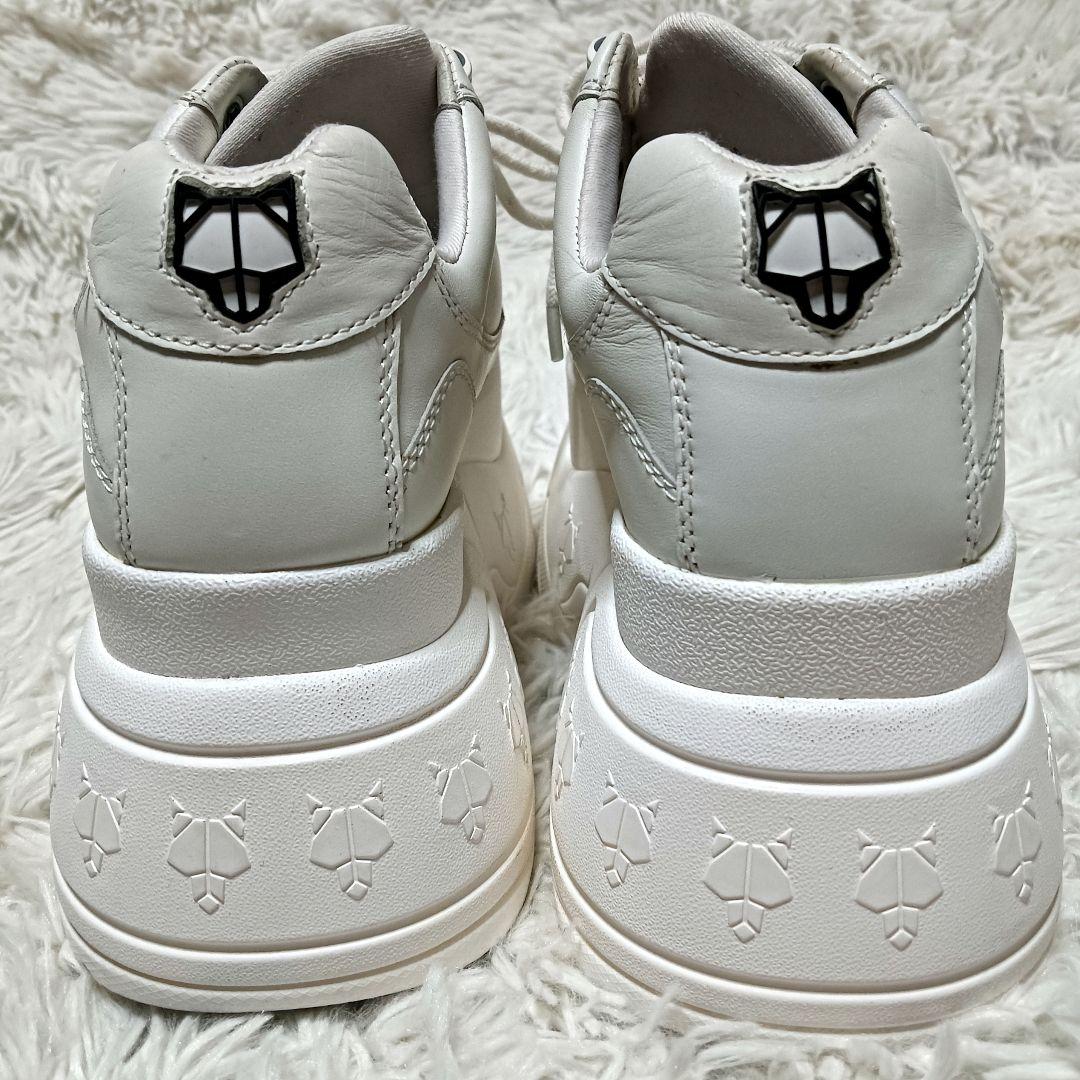 Naked Wolfe　ホワイトプラットフォームスニーカー　厚底　保存袋付　37