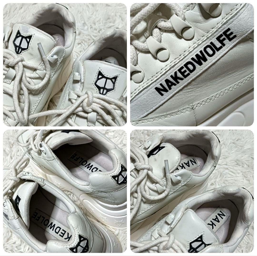 Naked Wolfe　ホワイトプラットフォームスニーカー　厚底　保存袋付　37
