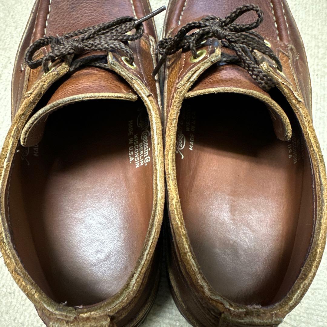 RUSSELLブラウン レザー モカシンシューズ