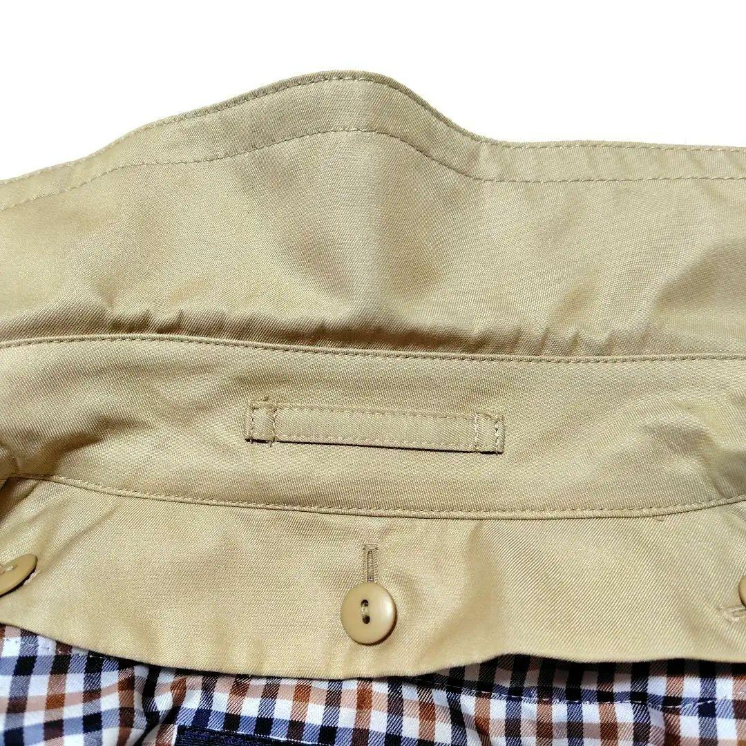 アクアスキュータム　トレンチコート　ロング丈　ブルーライナー　クラブチェック