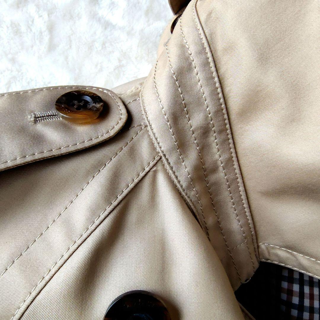 アクアスキュータム　トレンチコート　ロング丈　ブルーライナー　クラブチェック