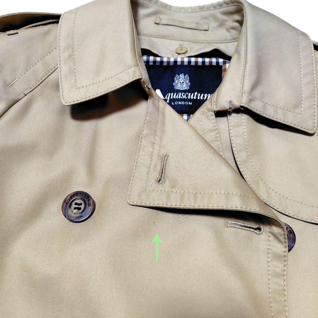 アクアスキュータム　トレンチコート　ロング丈　ブルーライナー　クラブチェック