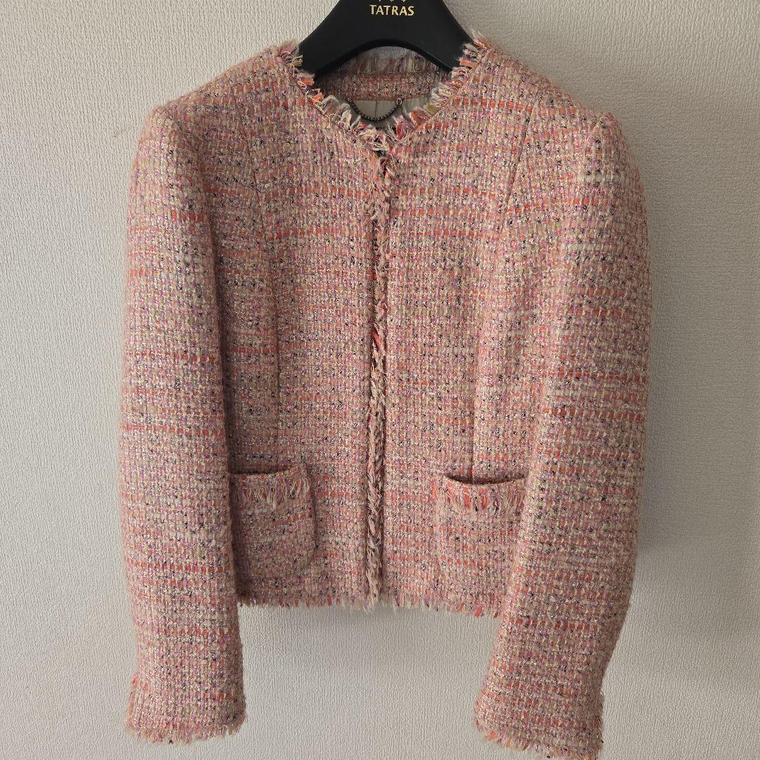 23区　LINTON　ツイード　ノーカラージャケット　リントン　38　Mサイズ