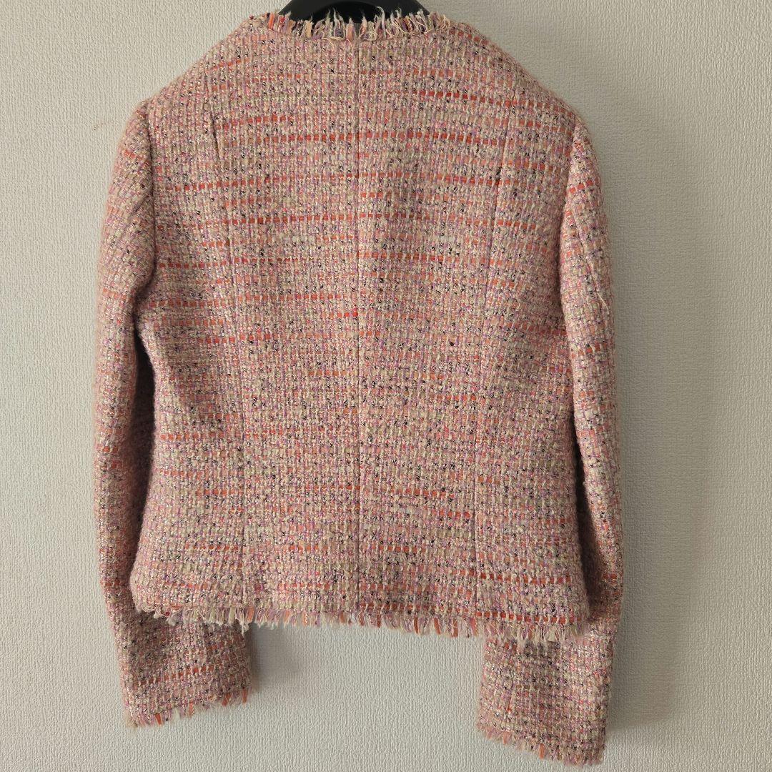 23区　LINTON　ツイード　ノーカラージャケット　リントン　38　Mサイズ