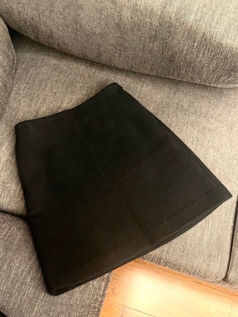 アニュアンス ウールダブルクロスミニスカート M 黒 リバーウールミニスカート