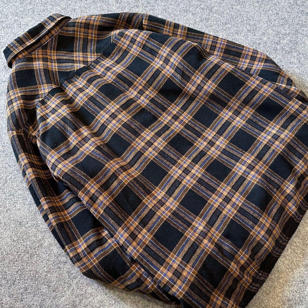 TMT：名作【コットン•フランネル×ボア•ライナー】チェック柄•シャツジャケット