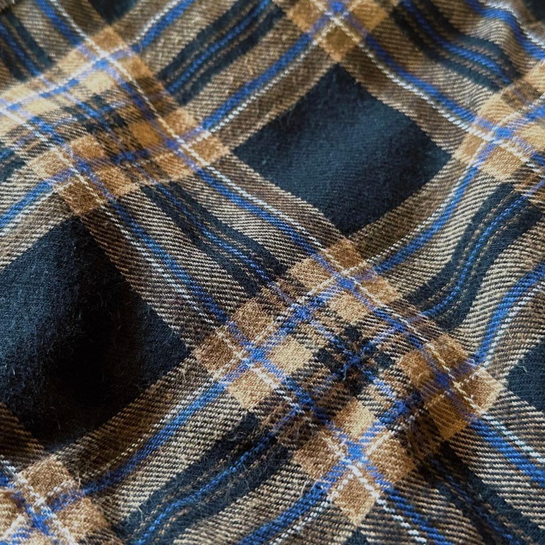 TMT：名作【コットン•フランネル×ボア•ライナー】チェック柄•シャツジャケット