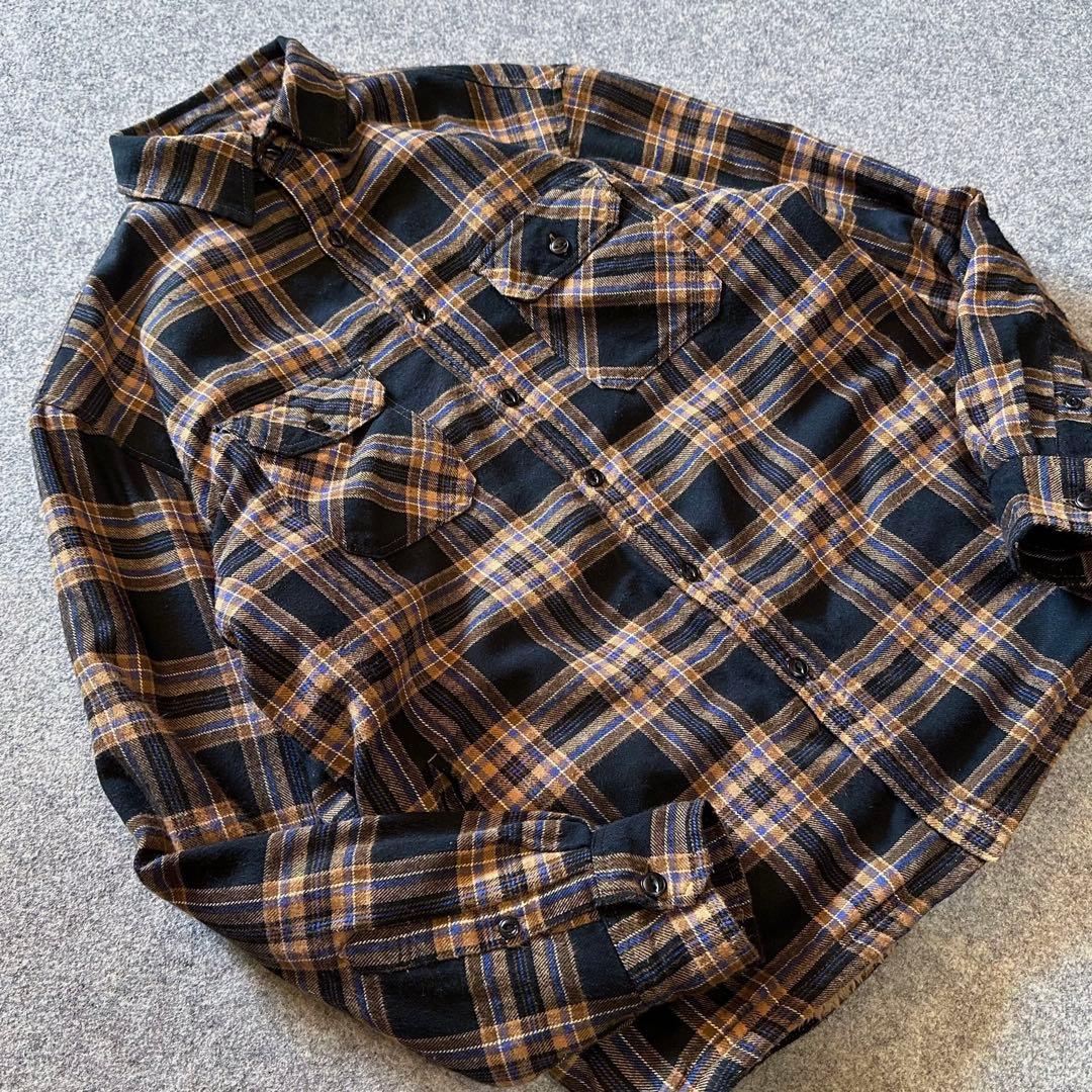 TMT：名作【コットン•フランネル×ボア•ライナー】チェック柄•シャツジャケット