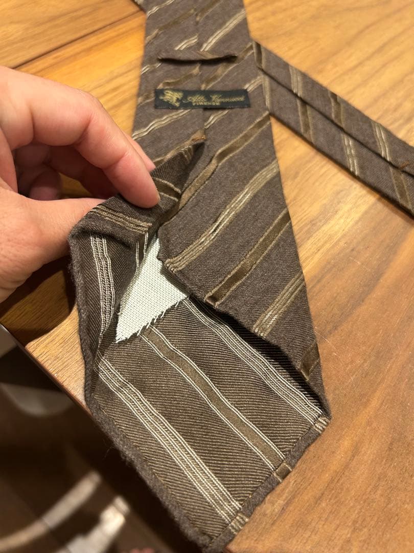 Alto Vannucci ブラウンストライプ ネクタイ