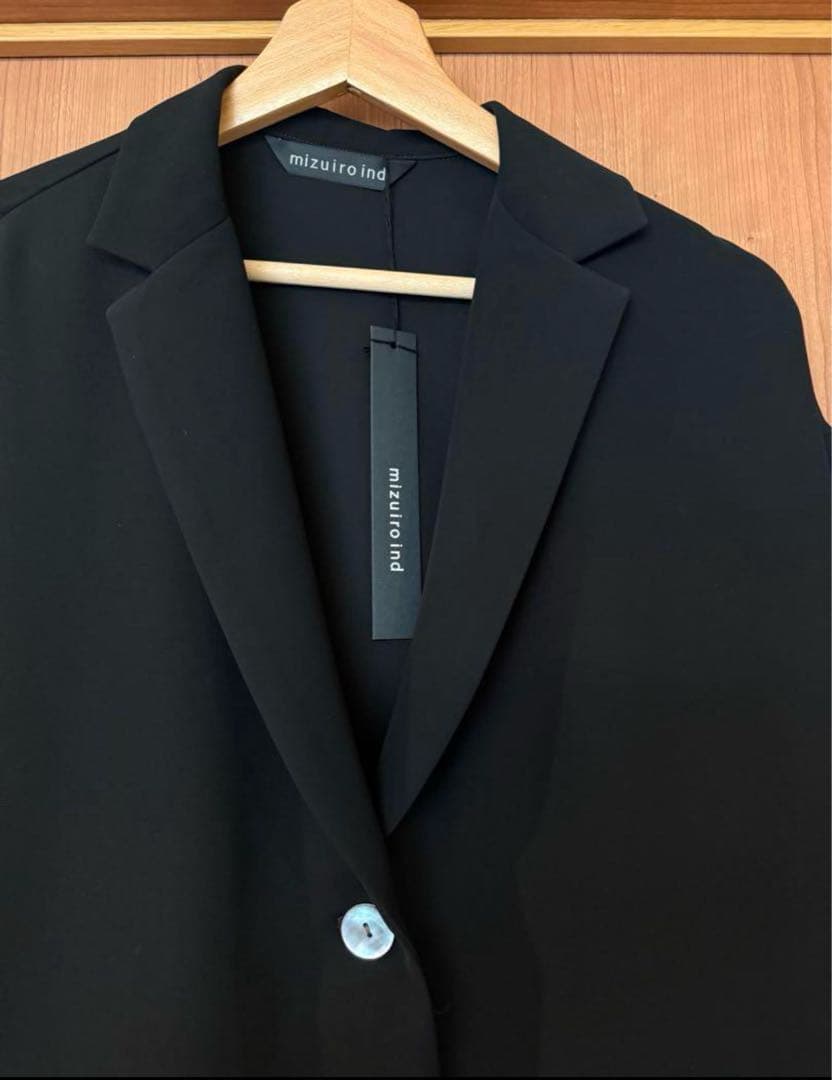 mizuiro ind(ミズイロインド)ワイドテーラードコート黒ブラック