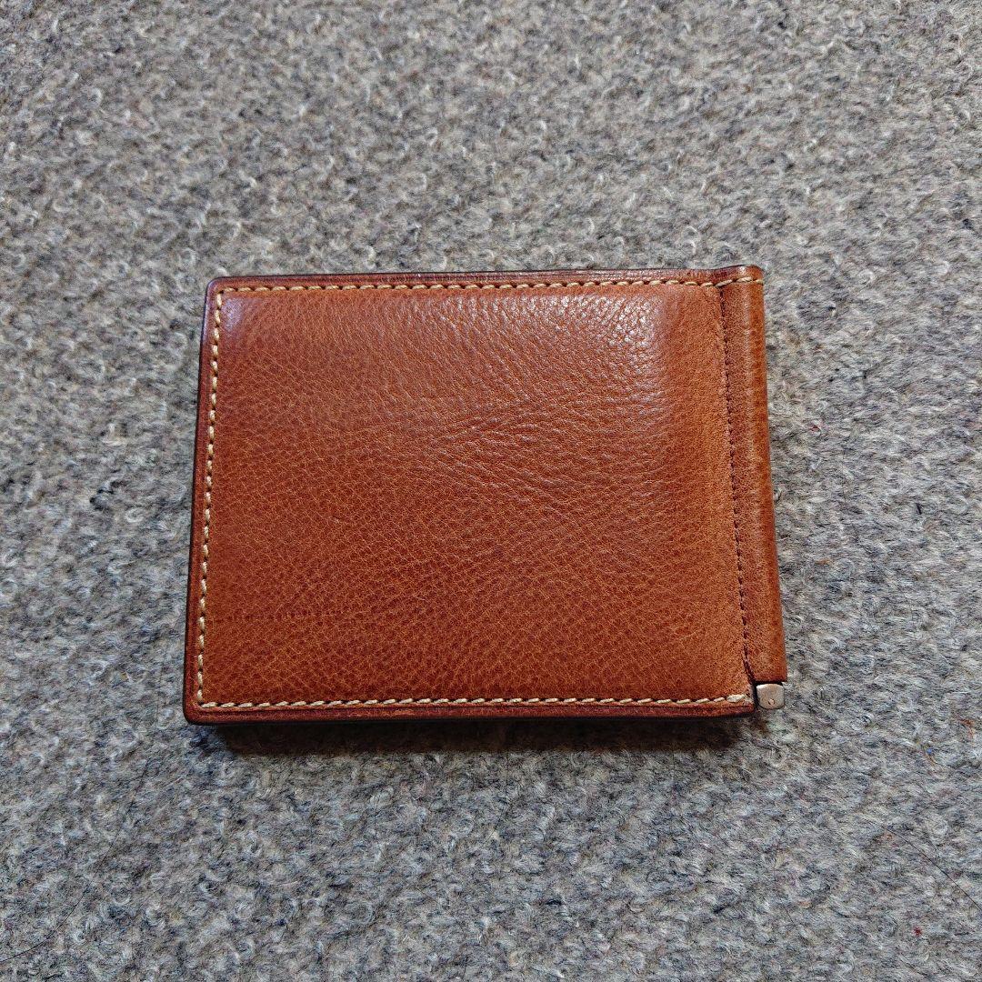土屋鞄 ブラウン 二つ折りマネークリップ 箱付き