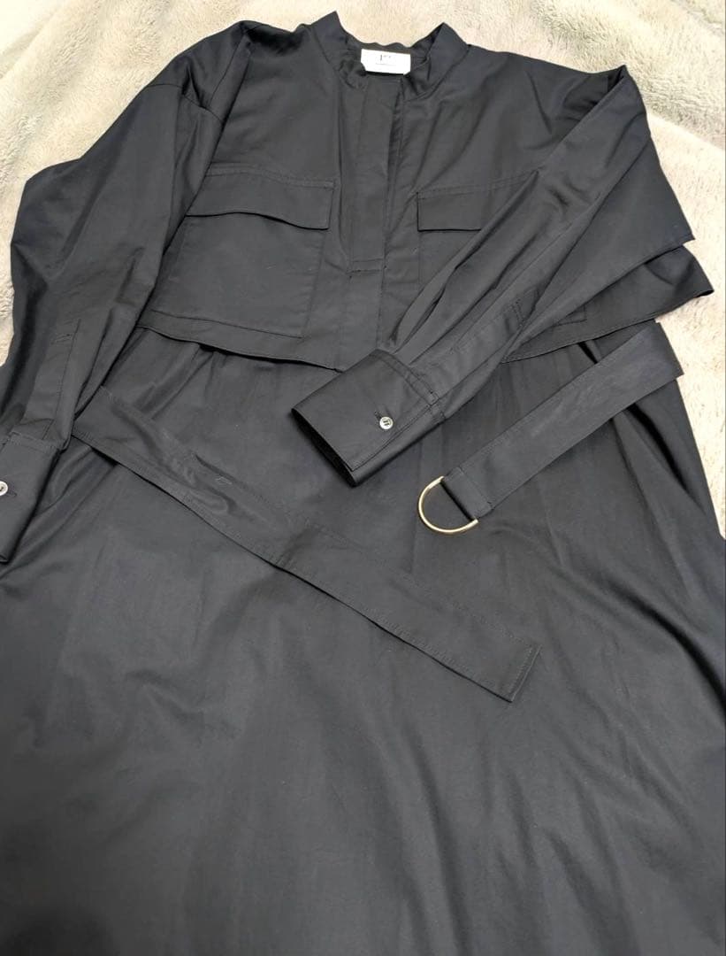 1er Arrondissement タイプライターシャツワンピース ブラック