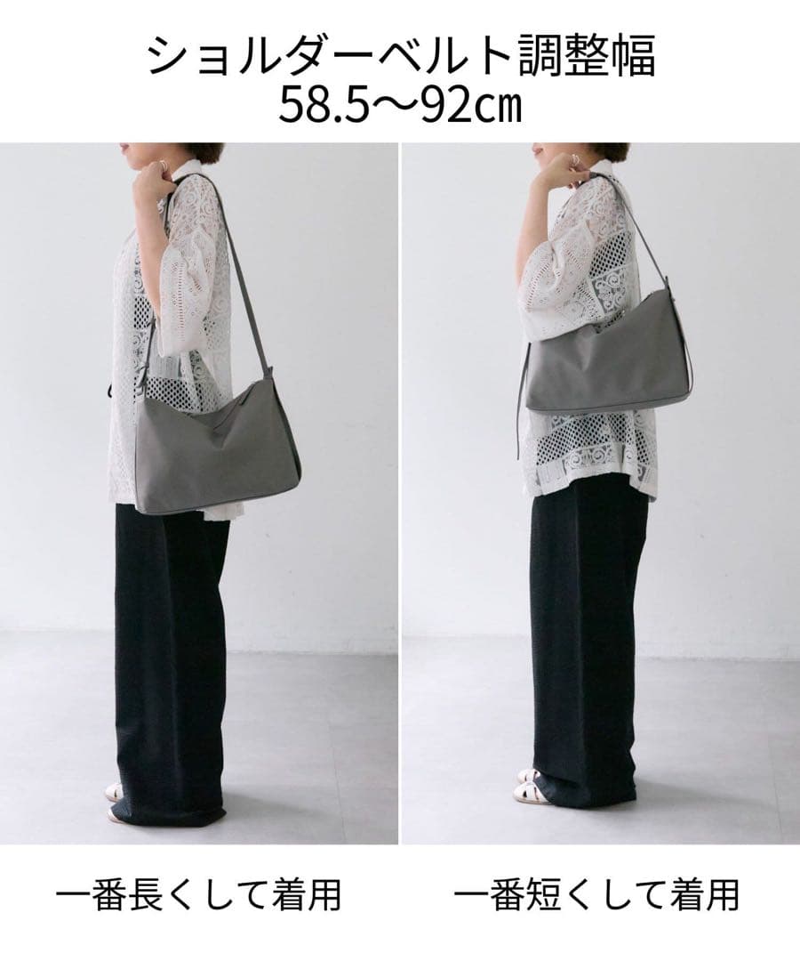 イアパピヨネ新品未使用⭐︎2way　レザーショルダーバッグ　チャコールグレー