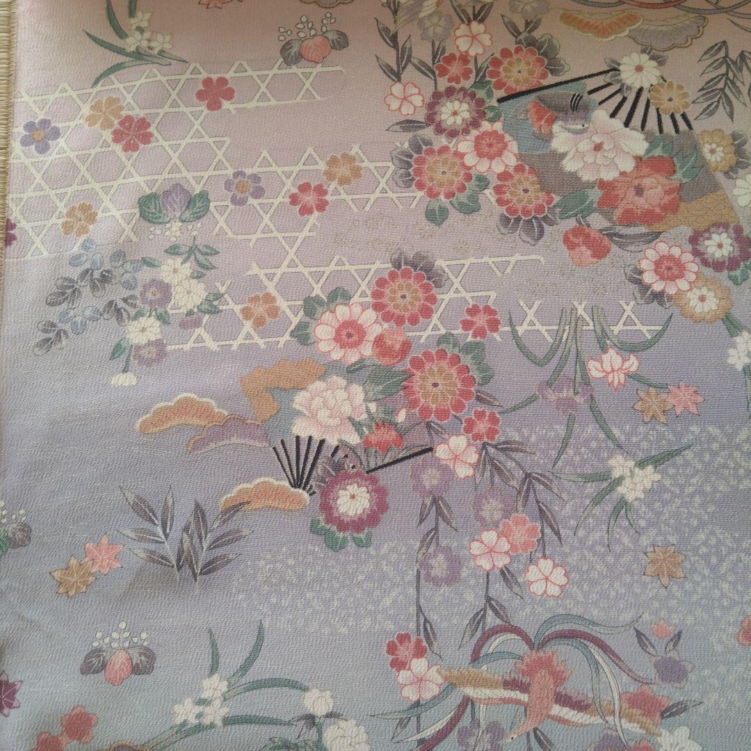 正絹　友禅　小紋　反物
