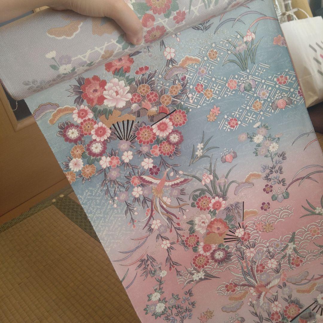 正絹　友禅　小紋　反物