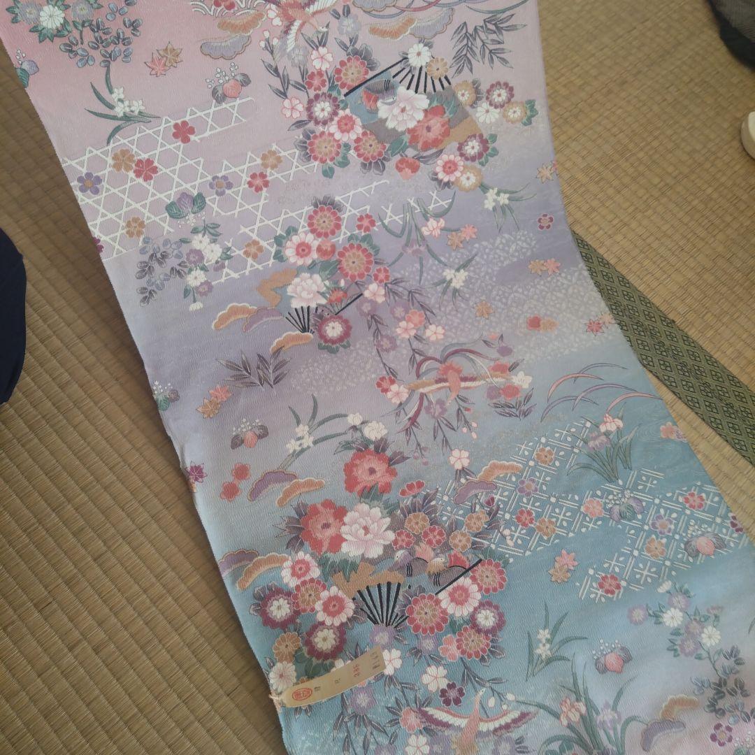 正絹　友禅　小紋　反物