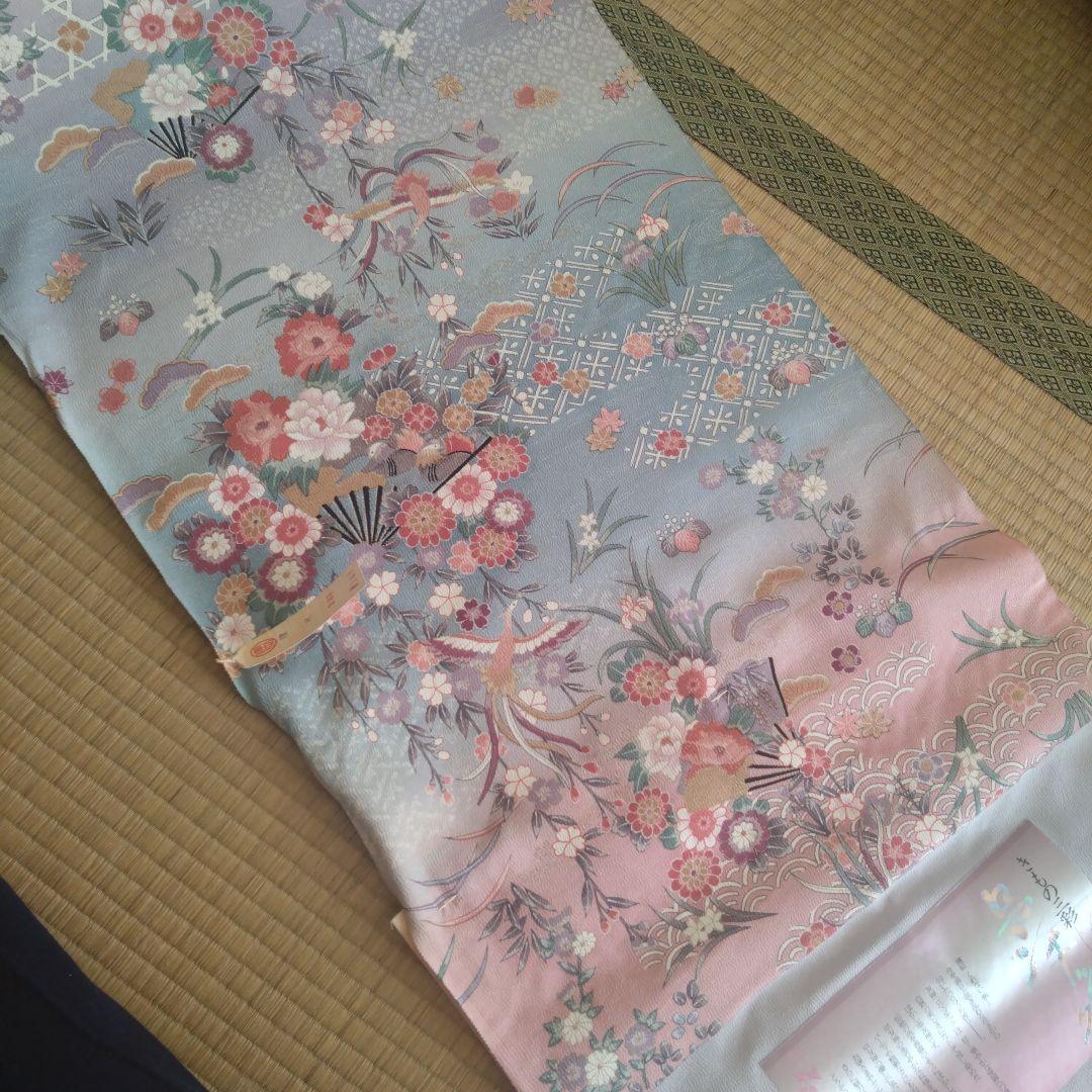 正絹　友禅　小紋　反物