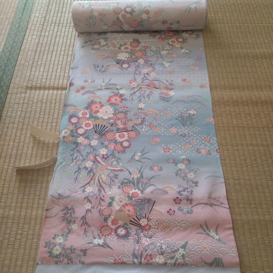 正絹　友禅　小紋　反物