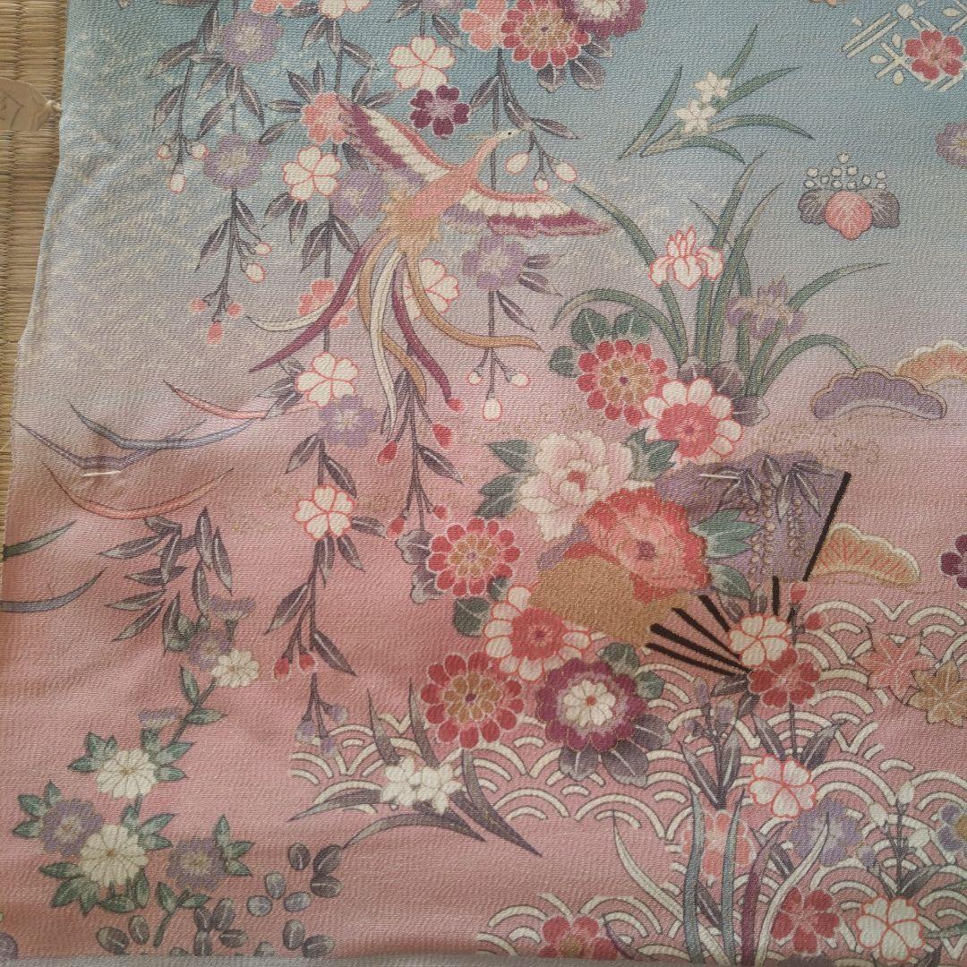 正絹　友禅　小紋　反物