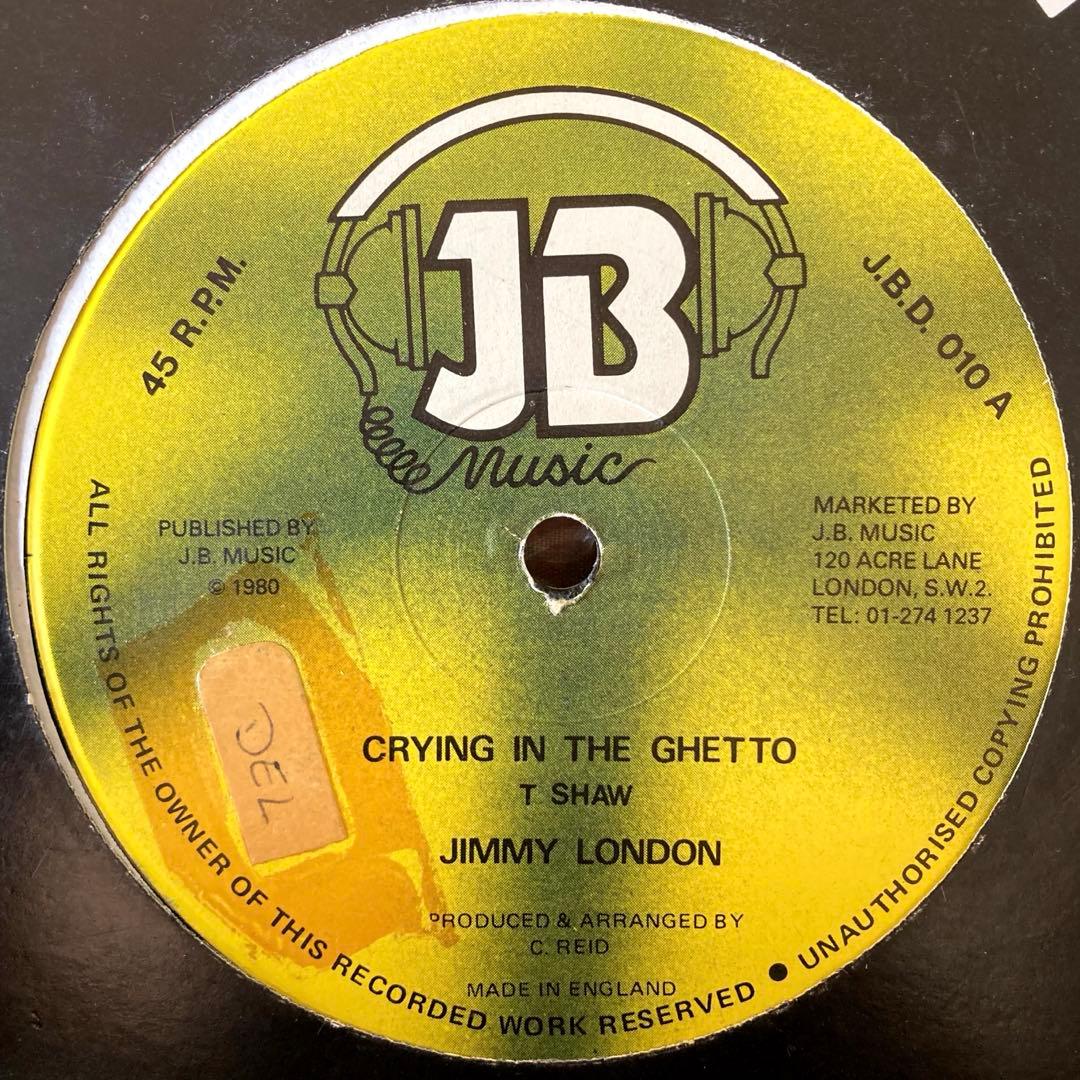 12”JIMMY LONDON -CRYING IN THE GHETTOレゲエ