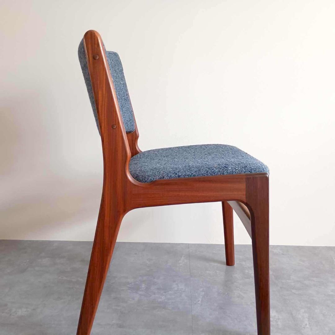 北欧ビンテージ エリックバック ダイニングチェア　（デットストックファブリック)