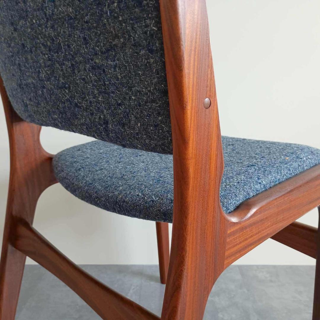 北欧ビンテージ エリックバック ダイニングチェア　（デットストックファブリック)