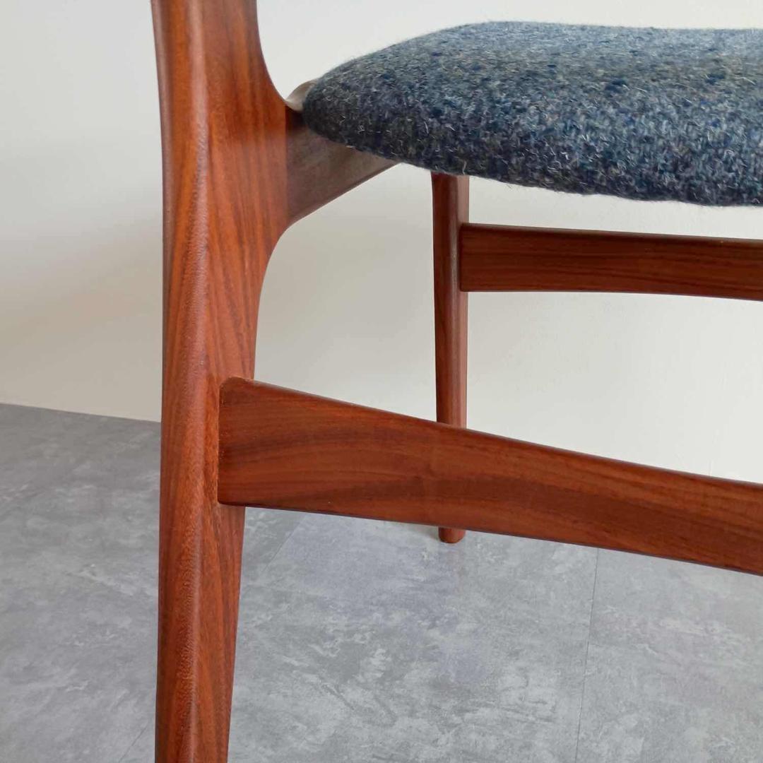 北欧ビンテージ エリックバック ダイニングチェア　（デットストックファブリック)