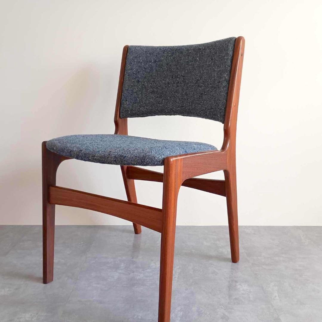 北欧ビンテージ エリックバック ダイニングチェア　（デットストックファブリック)