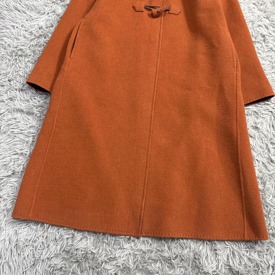 美品✨シビラ バイカラーロングコート ウール オレンジ×パープル M ゆったり