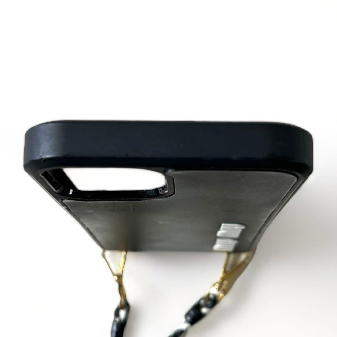 m*⃘様 ミュウミュウ iPhoneケース 12 ロゴ ショルダーストラップ ブ