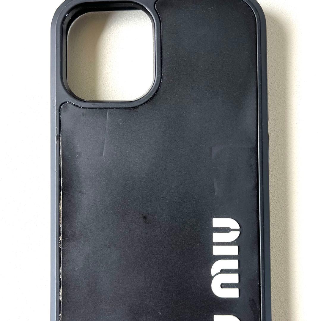 m*⃘様 ミュウミュウ iPhoneケース 12 ロゴ ショルダーストラップ ブ