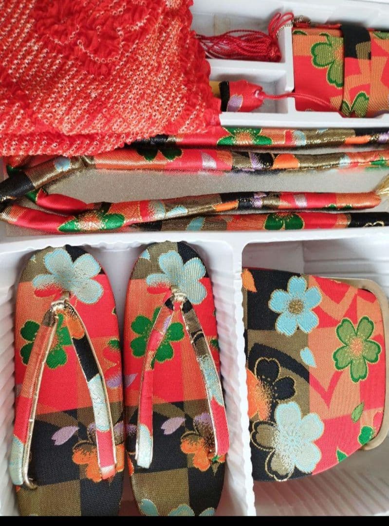 ☆大正浪漫アンティーク☆レトロポップな着物と黄緑作り帯☆七五三ハーフ成人式