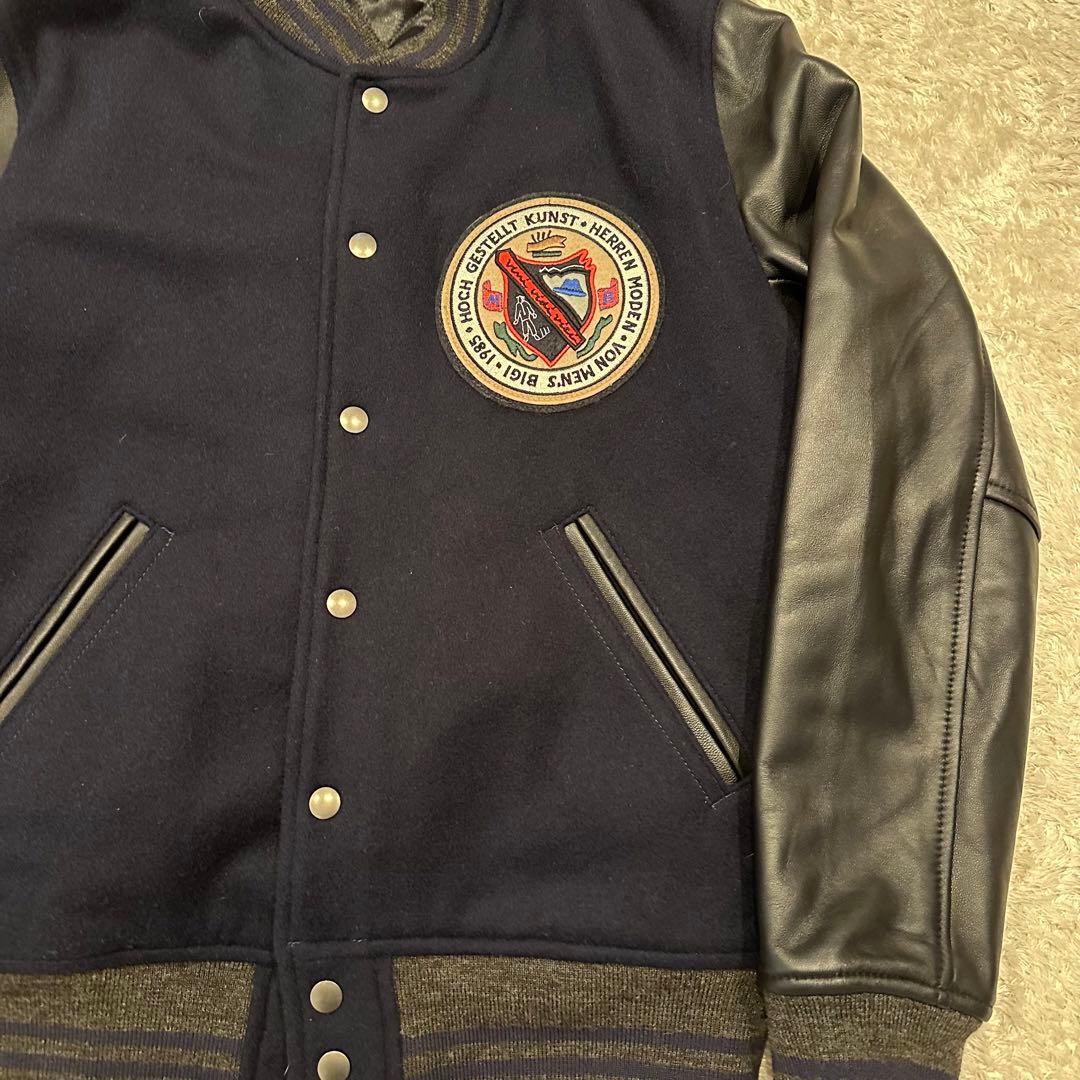 100着限定　メンズビギ　スタジャン　メンズ　サイズ3 袖レザー　復刻　ワッペン
