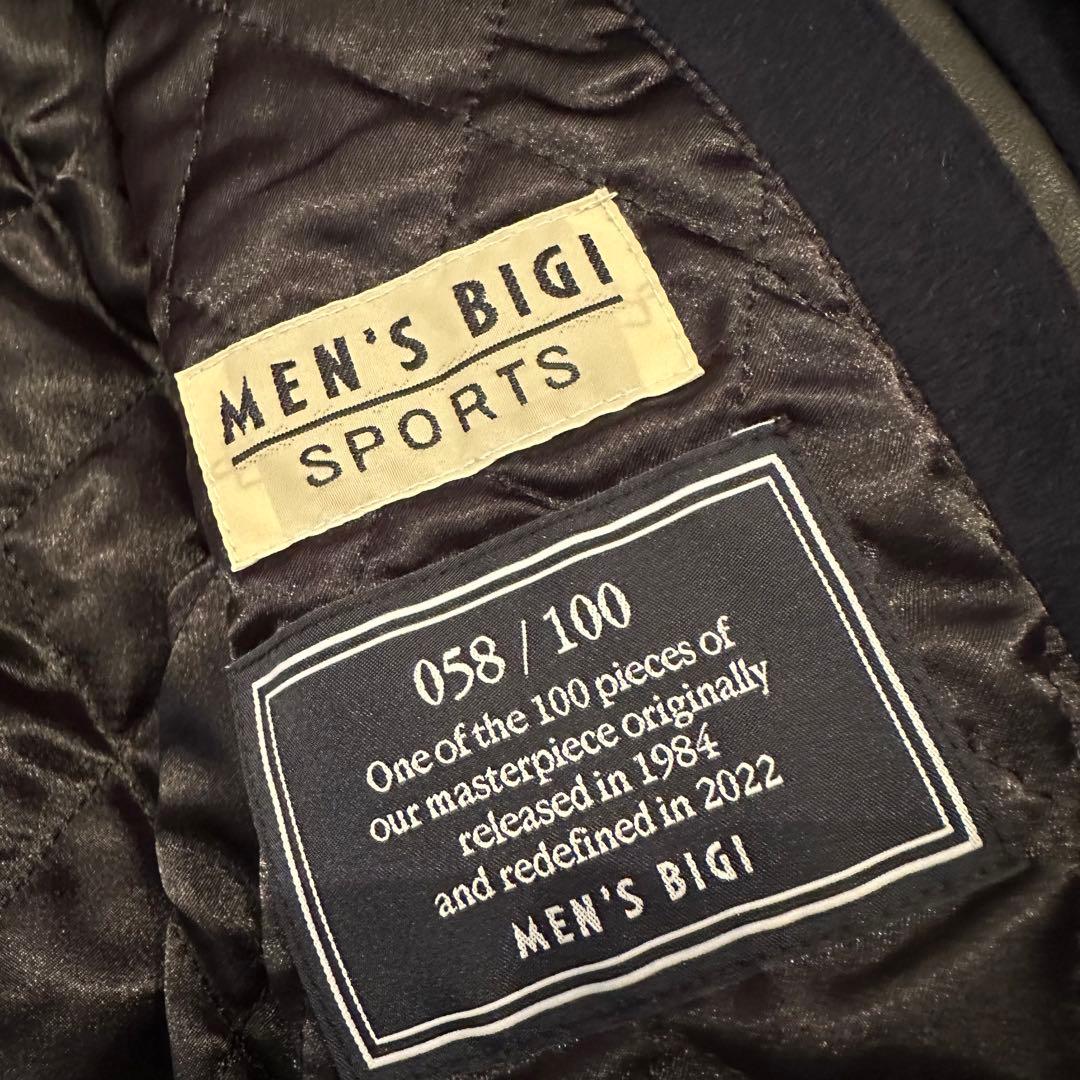 100着限定　メンズビギ　スタジャン　メンズ　サイズ3 袖レザー　復刻　ワッペン