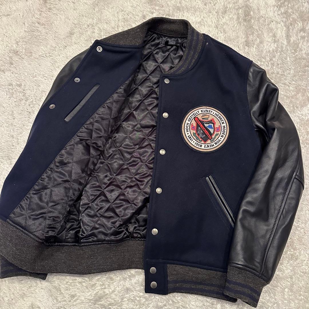 100着限定　メンズビギ　スタジャン　メンズ　サイズ3 袖レザー　復刻　ワッペン