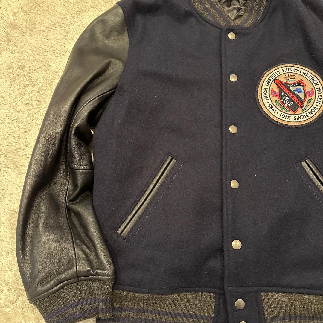 100着限定　メンズビギ　スタジャン　メンズ　サイズ3 袖レザー　復刻　ワッペン