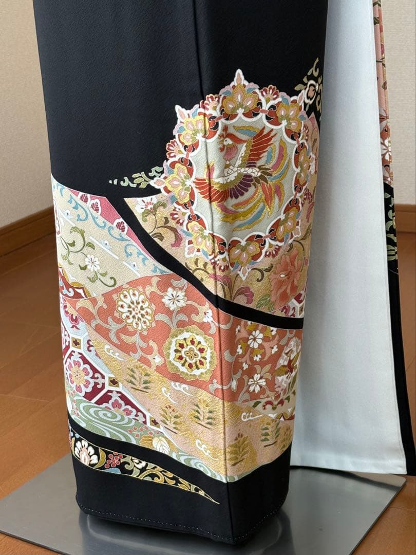 専用商品　6点フルセット　作家物正絹黒留袖　袋帯　帯揚げ　帯締め　末広　長襦袢