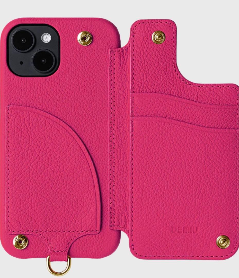 Demiu ピンク レザー iPhoneケース　iPhone14