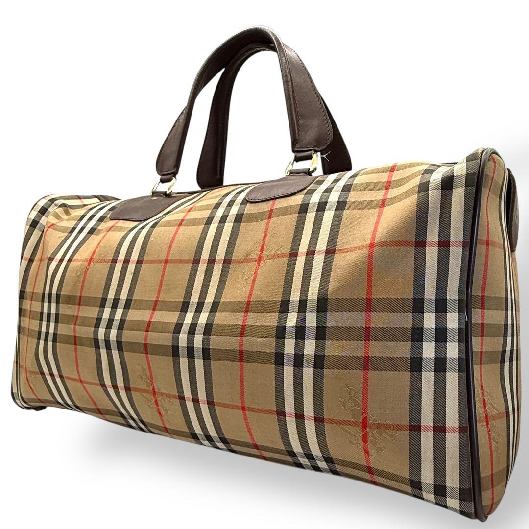 BURBERRY バーバリー ボストンバッグ ノバチェック シャドーホース