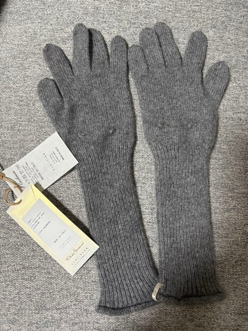 ユリパーク　カシミヤグローブ　ロング　手袋　グレー　YURI PARK