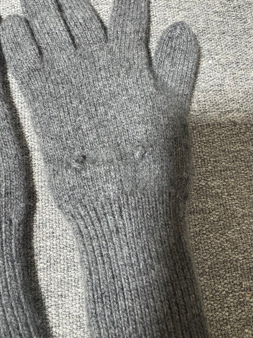 ユリパーク　カシミヤグローブ　ロング　手袋　グレー　YURI PARK