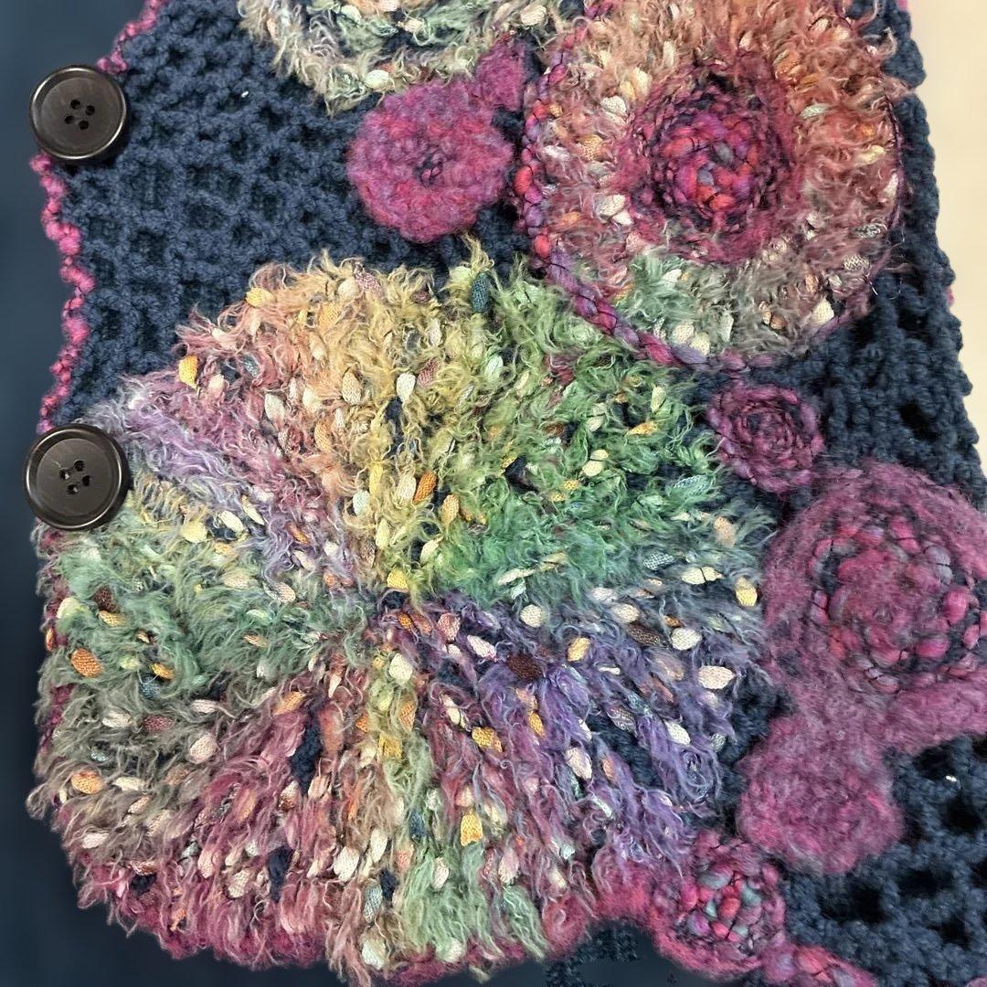 M＆kyoko 多色花柄モチーフニットベスト（美品）