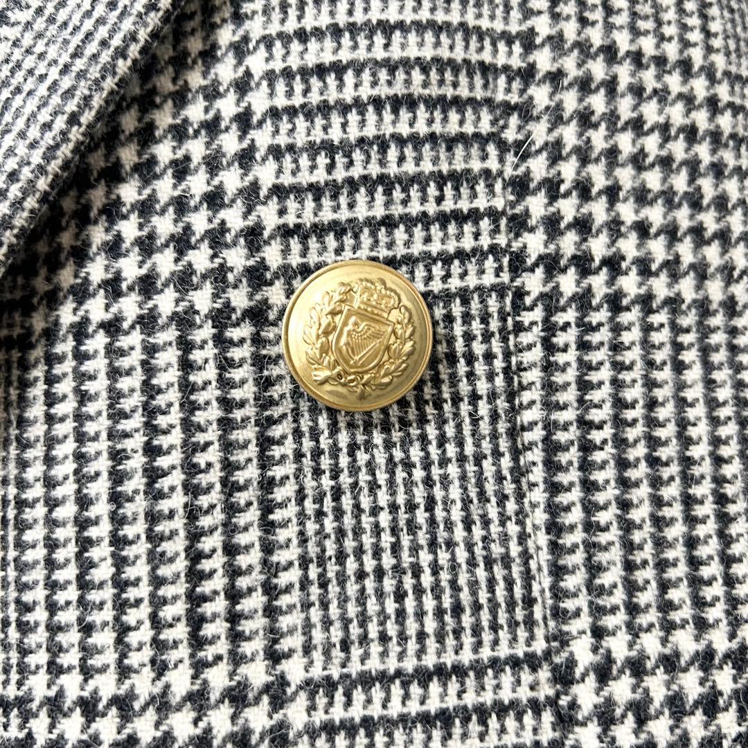 美品✨HAUNT ダブルジャケット　グレー　チェック　金ボタン　38