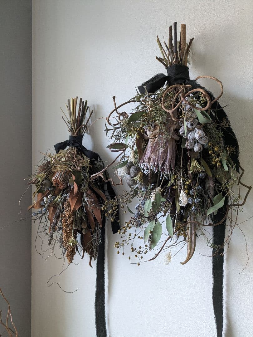 ドライフラワー　スワッグ　インテリア　プロテア