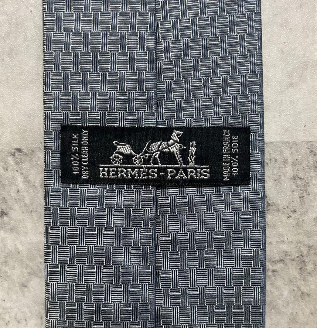 HERMES ネクタイ ハイブランド H織り ワンポイント刺繍 トランプ
